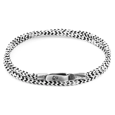 Shop Anchor & Crew White Noir Liverpool Silver And Rope Bracelet