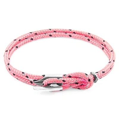 Shop Anchor & Crew Pink Padstow Silver And Rope Bracelet
