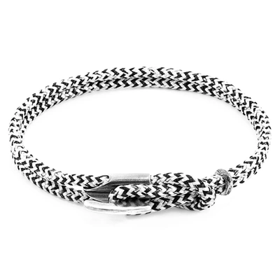 Shop Anchor & Crew White Noir Padstow Silver And Rope Bracelet