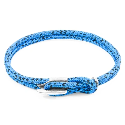 Shop Anchor & Crew Blue Noir Padstow Silver And Rope Bracelet