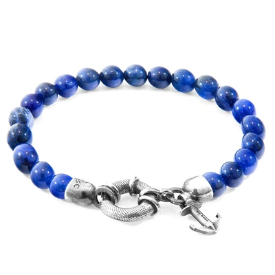 Shop Anchor & Crew Blue Sodalite Port Silver And Stone Bracelet