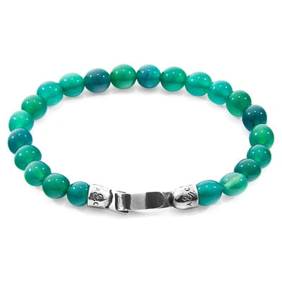 Shop Anchor & Crew Green Agate Outrigger Silver And Stone Bracelet