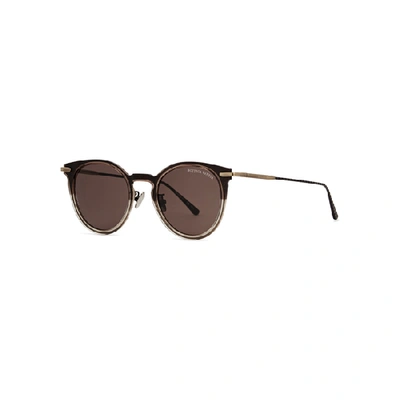 Shop Bottega Veneta Brown Wayfarer-style Sunglasses