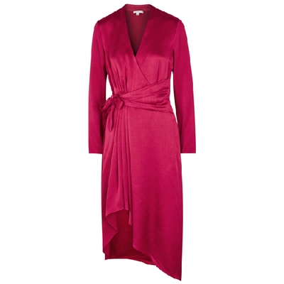 Shop Equipment Adisa Fuchsia Satin Midi Dress In Dark Pink