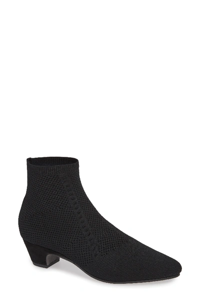 Shop Eileen Fisher Purl Sock Bootie In Graphite Stretch Fabric
