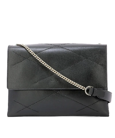 Shop Lanvin Sugar Leather Shoulder Bag In Black
