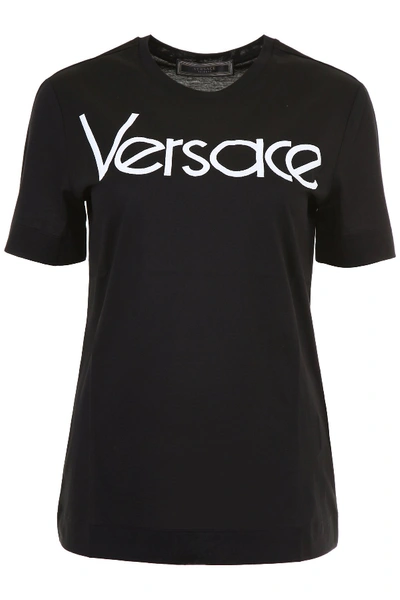 Versace Vintage Logo Cotton T-shirt In Black | ModeSens