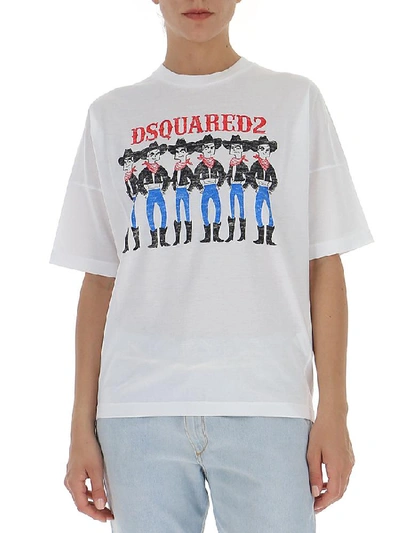 Shop Dsquared2 Cowboys Print T In White