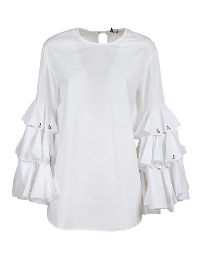 Shop Monographie Layered Ruffle Sleeve Top In White