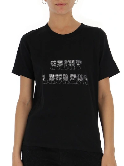 Shop Saint Laurent Logo Print Tee In Black