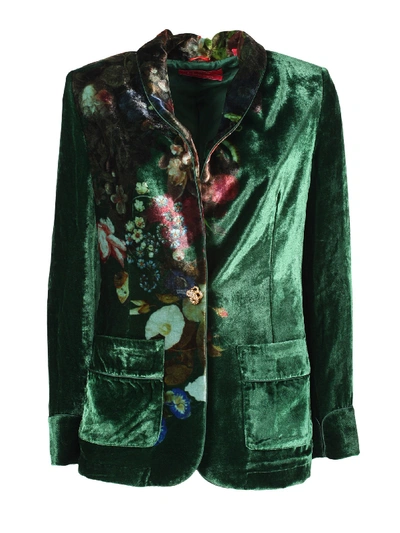 Shop F.r.s For Restless Sleepers F.r.s. For Restless Sleepers Floral Blazer Jacket In Green