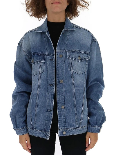 Shop Amen Angle Graphic Denim Jacket In Blue