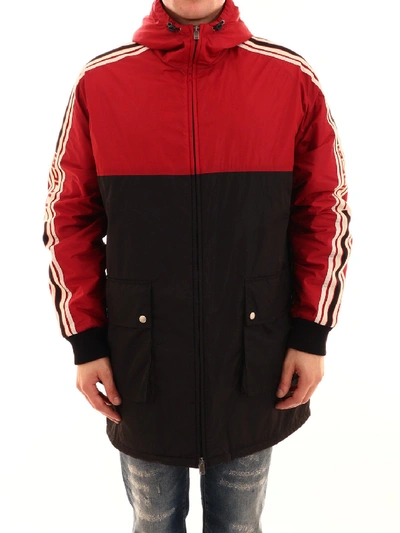 Shop Gucci Side Stripe Hooded Jacket In Multi