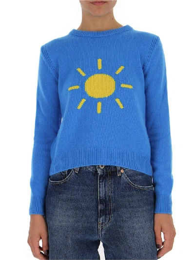 Shop Alberta Ferretti Sun Print Sweater In Blue