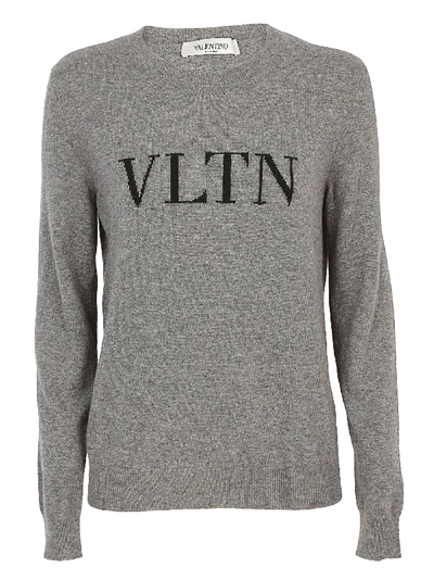 Shop Valentino Vltn Logo Jumper In Grey