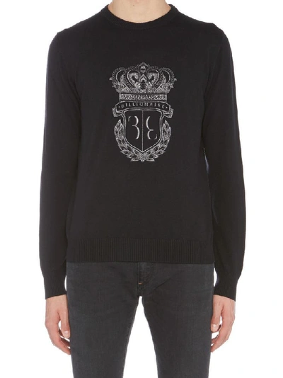 Shop Billionaire Embroidered Crest Pullover In Black