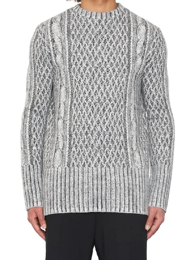 Shop Ih Nom Uh Nit Ribbed Cable Sweater In Grey