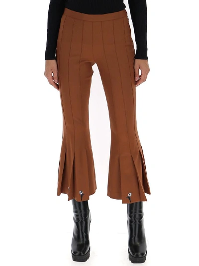 Shop Marco De Vincenzo Pleated Hem Cropped Pants In Brown