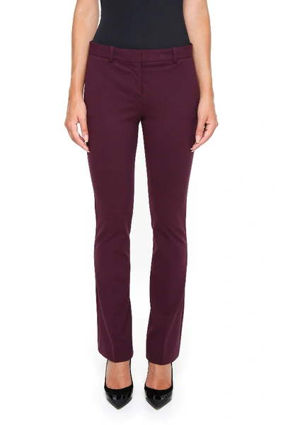 Shop Versace Flared Jersey Trousers In Purple