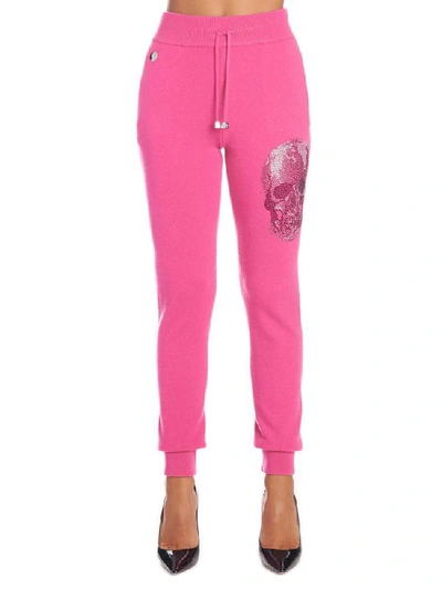 Shop Philipp Plein Skull Motif Sweat Pants In Pink