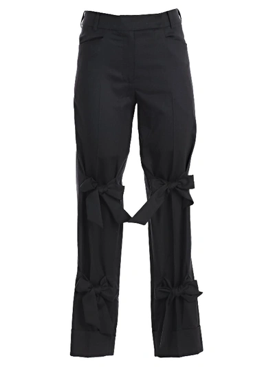 Shop Simone Rocha Cropped Straight Pants In Black