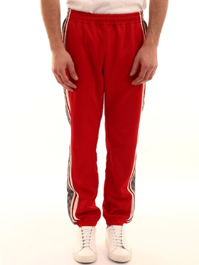 Shop Gucci Gg Side Stripe Jogging Pants In Red