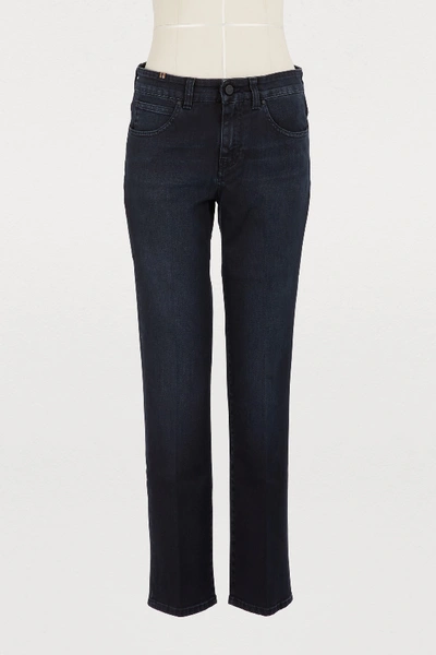 Shop Atelier Notify Aloha Straight High-rise Jeans In Blue Black
