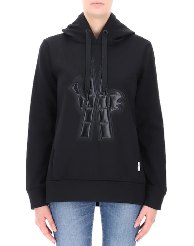 Shop Moncler Grenoble Logo Hooded Sweater In Black