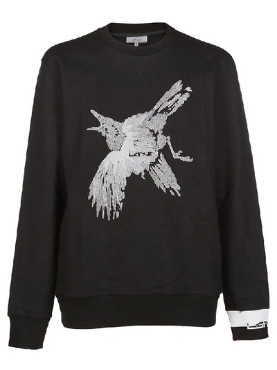 Shop Lanvin Bird Print Sweatshirt In Black