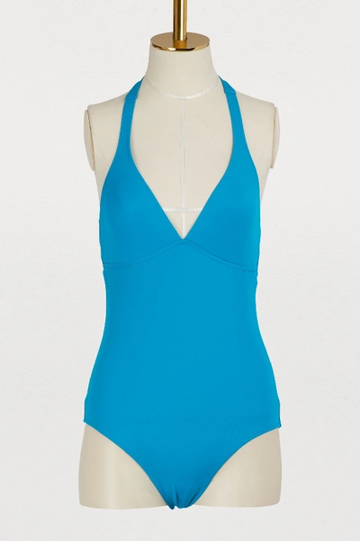 Shop Vilebrequin Fames One-piece Swimsuit In Blue