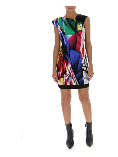 Shop Versace Sleeveless Printed Dress In Multi