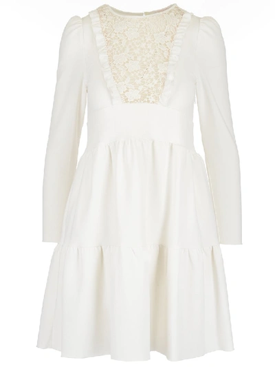 Shop See By Chloé Floral Lace Crepe Dress In White