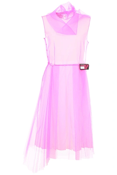 Shop Prada Tulle Dress In Pink