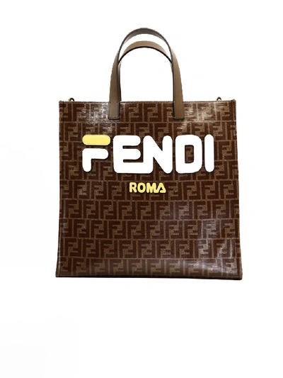 Shop Fendi Mania Tote Bag In Brown