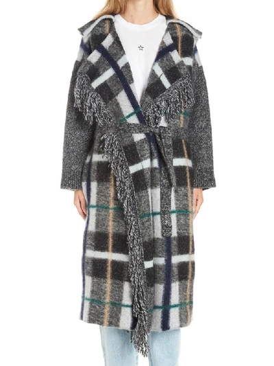 Shop Stella Mccartney Oversized Check Coat In Grey