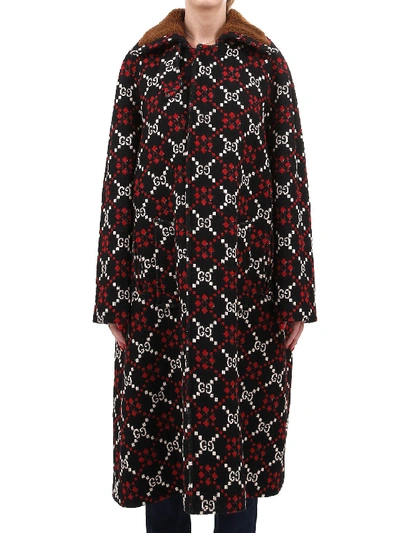 Shop Gucci Gg Diamond Cape Coat In Multi