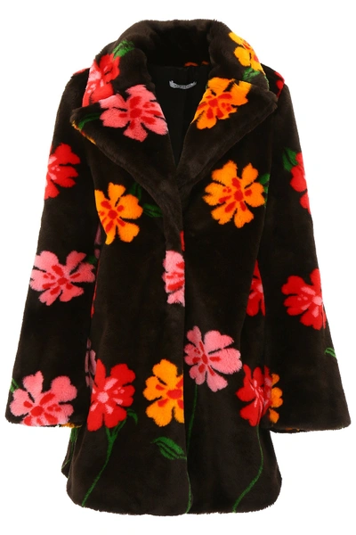Shop Vivetta Floral Print Coat In Multi
