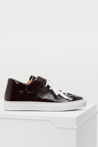 Shop Soloviere Rodolphe Patent Leather Sneakers In Bordeaux