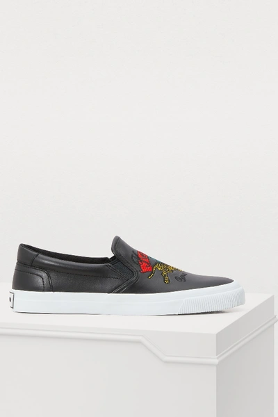 Shop Kenzo Leather K-skate Jumping Tiger Sneakers In Sport Nappa 99