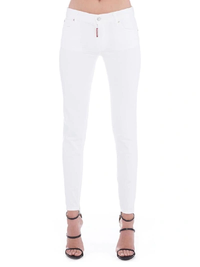 Shop Dsquared2 Medium Waist Twiggy Jeans In White