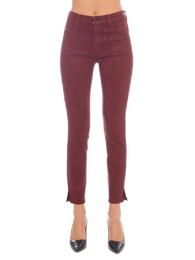 Shop J Brand Alana Cropped Skinny Jeans In Red