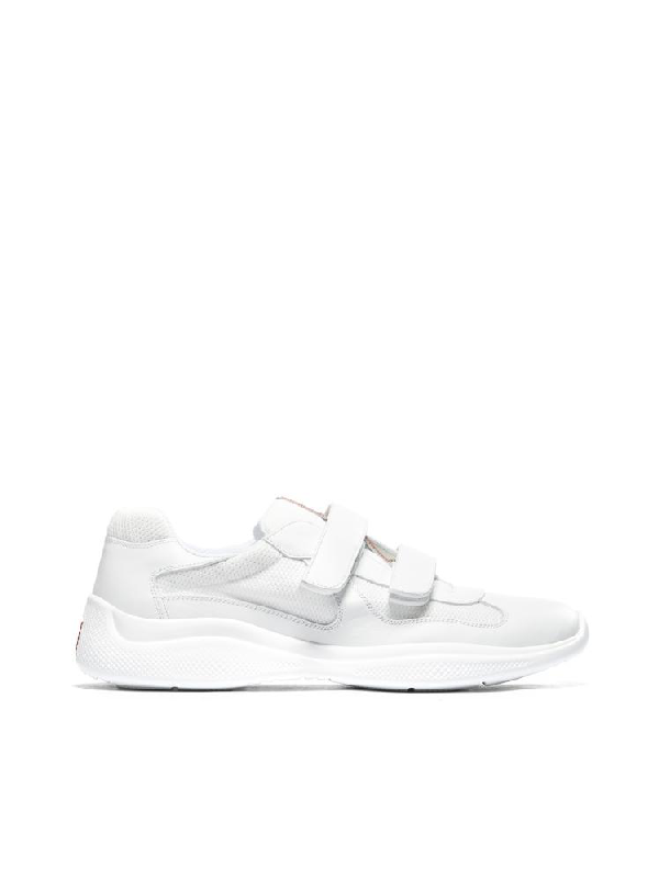 Prada Velcro Strap Sneakers In White | ModeSens