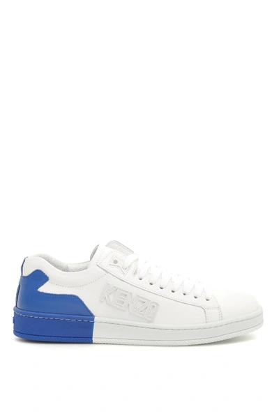Shop Kenzo Tennix Contrast Sneakers In Blue