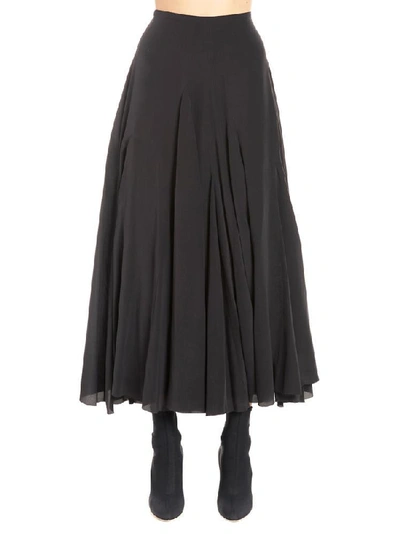 Shop Haider Ackermann Pleated Crepe Midi Skirt In Black