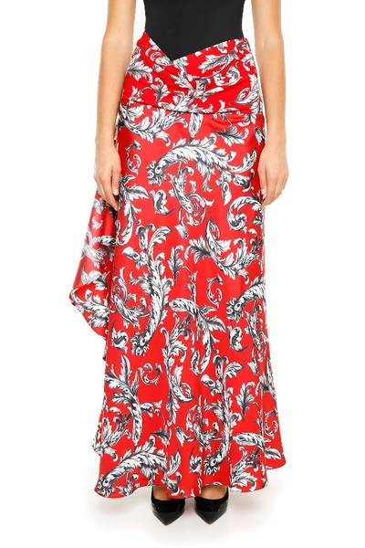 Shop Jw Anderson Printed Maxi Drape Skirt In Multi