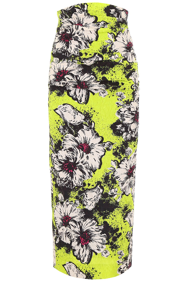 floral print pencil skirt yellow