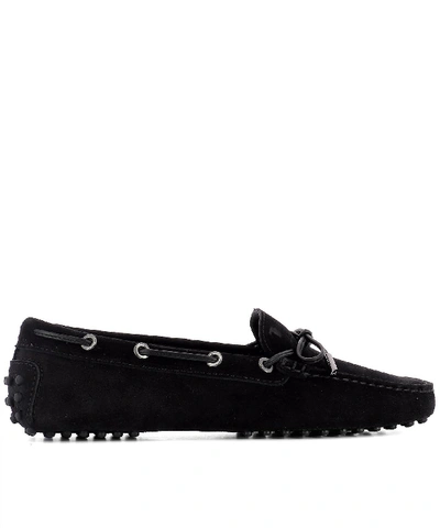 Shop Tod's Gommino Suede Loafers In Black