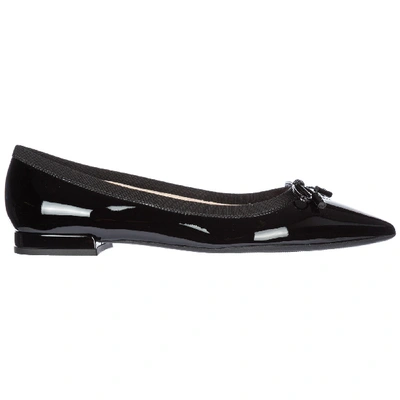 Shop Prada Pointed Ballet Shoes In Black