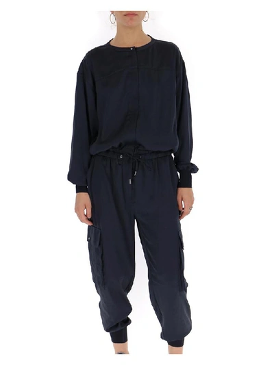 Shop Theory Drawstring Waist Jumpsuit In Blue