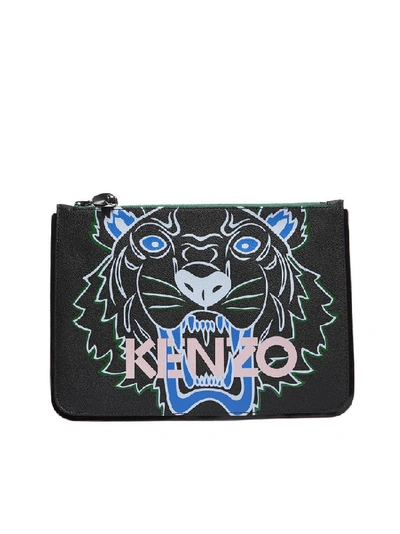 Shop Kenzo A4 Tiger Pouch In Black